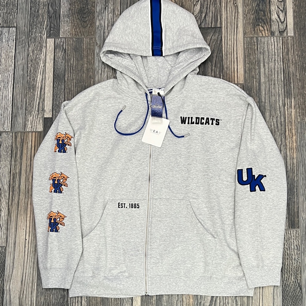 🏈🏀 NWT Women's‎ KENTUCKY WILDCATS WEAR By Erin Andrews College Zip HOODIE 2XL